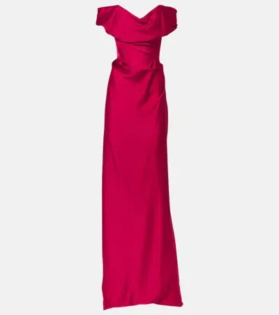 Vivienne Westwood Nova Cocotte Silk Satin Corset Gown In Red