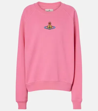 Vivienne Westwood Orb Cotton Jersey Sweatshirt In Pink