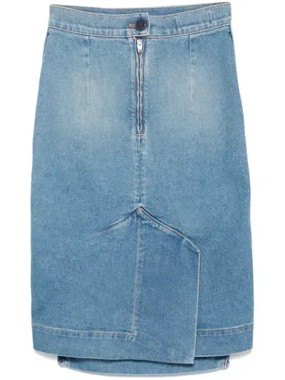 Vivienne Westwood Orb Logo Embroidery Skirt In Blue