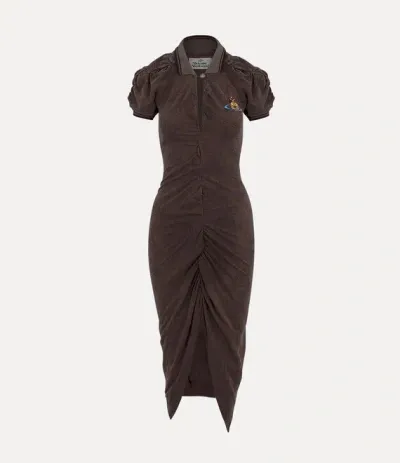 Vivienne Westwood Pulling Dress In Khaki-brown