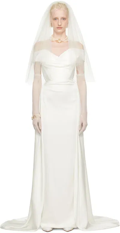 Vivienne Westwood Ssense Exclusive White Edith Maxi Dress In A404 Ivory