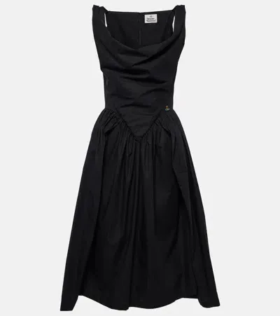 Vivienne Westwood Sunday Cotton Corset Dress In Black