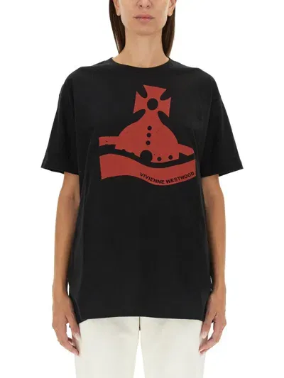 Vivienne Westwood "sunken Orb" T-shirt Unisex In Black