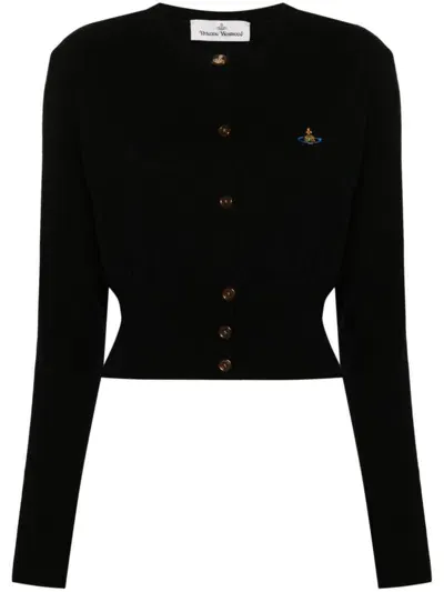 Vivienne Westwood Bea Cropped Cardigan In Black