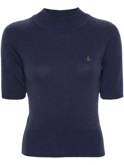 Vivienne Westwood Bea Knitted T-shirt In Navy