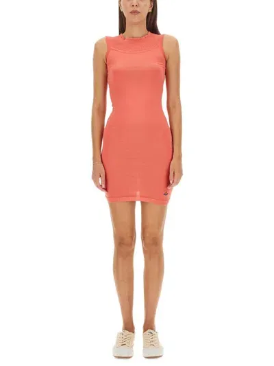 Vivienne Westwood Orb Embroidered Sleeveless Knit Dress In Pink