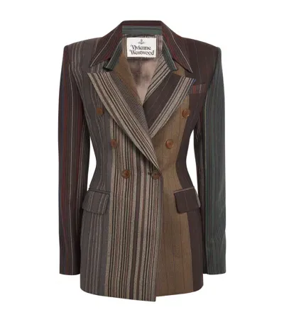 Vivienne Westwood Virgin Wool Striped Blazer In Blue