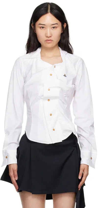 Vivienne Westwood White Drunken Shirt In A401 White