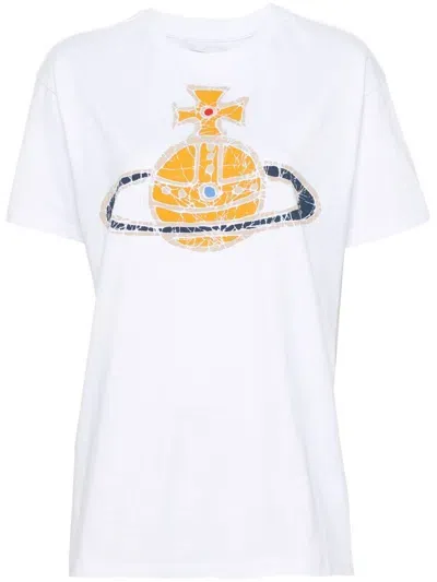 Vivienne Westwood Orb Logo T-shirt In Weiss