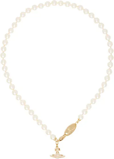 Vivienne Westwood White Simonetta Pearl Necklace In Neutral