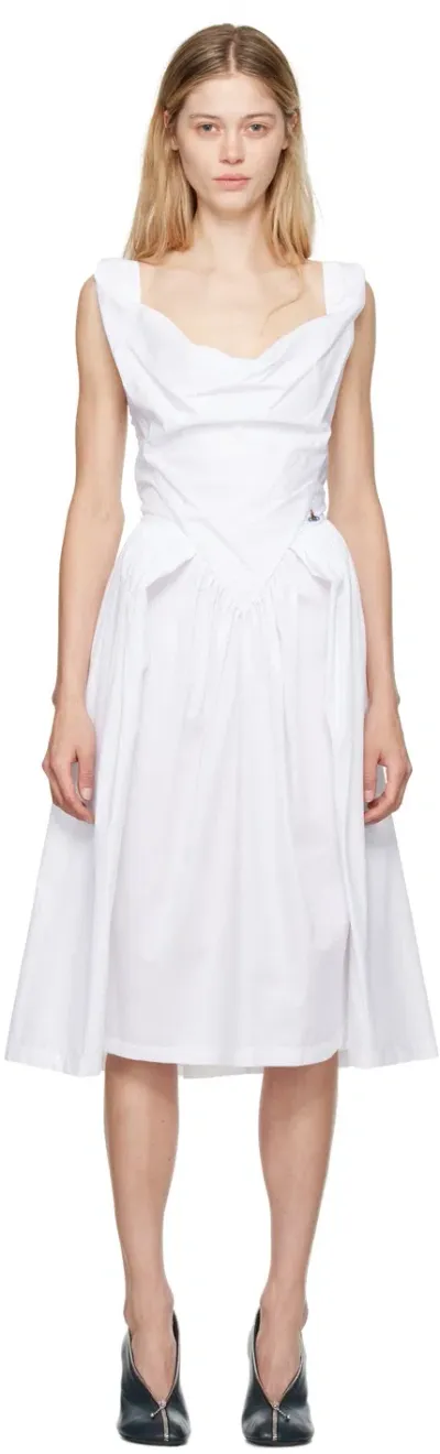 Vivienne Westwood White Sunday Midi Dress In A401 White