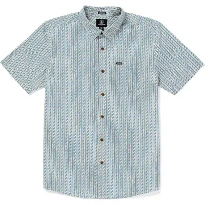 Volcom Scaler Stone Short Sleeve Button-up Shirt In Dirty White