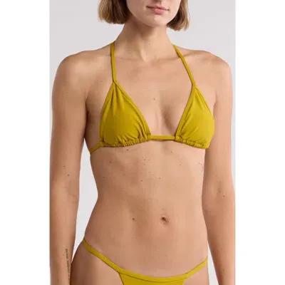 Volcom Simply Seamless Triangle Bikini Top In Moss