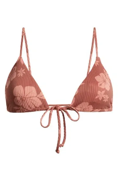 Volcom Sunbaked Triangle Bikini Top In Mauve Rose