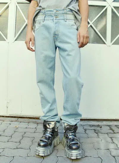 Vtmnts Double Waist Denim Jeans In Blue