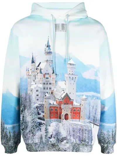 Vtmnts Neuschwanstein Winter Long-sleeve Hoodie In Blue