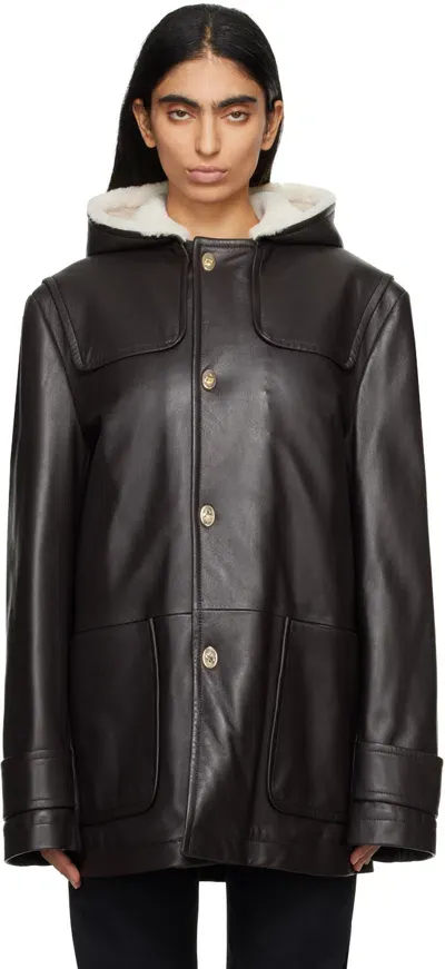 Wales Bonner Brown Thought Leather Jacket