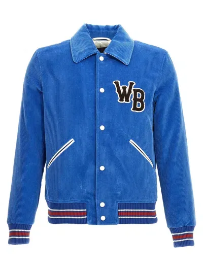 Wales Bonner Homecoming Varsity Bomber Jacket In Blue