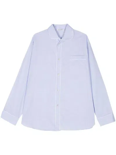 Wales Bonner Market Stripe-detail Shirt In Blue