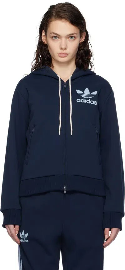 Wales Bonner Navy Adidas Originals Edition Track Hoodie In Collegiate Navy