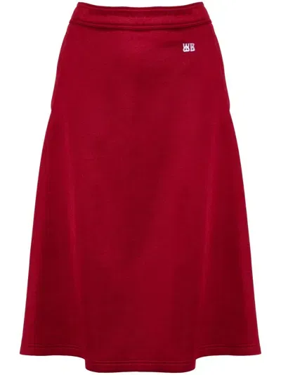 Wales Bonner Shine Midi Skirt In Red