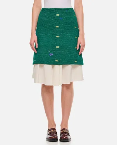 Wales Bonner Triumph Skirt In Green