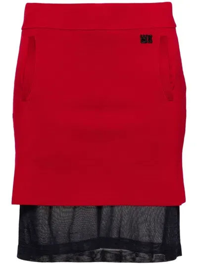 Wales Bonner Verse Mini Skirt In Red Navy