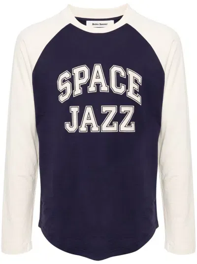 Wales Bonner White Space Jazz T-shirt In Blue