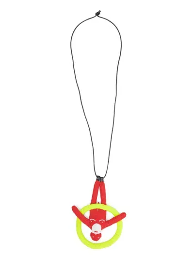 Walter Van Beirendonck Black Hole Jewel Necklace In Red