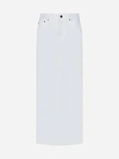 Wardrobe.nyc Straight Denim Maxi Skirt In White