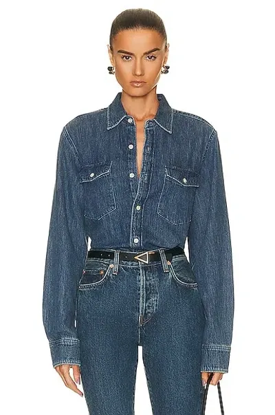 Wardrobe.nyc Denim Shirt In Indigo