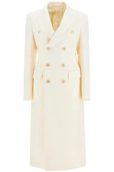 Wardrobe.nyc Double-breasted Maxi Coat In White