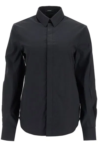 Wardrobe.nyc Flared Cotton Shirt For Women In Black