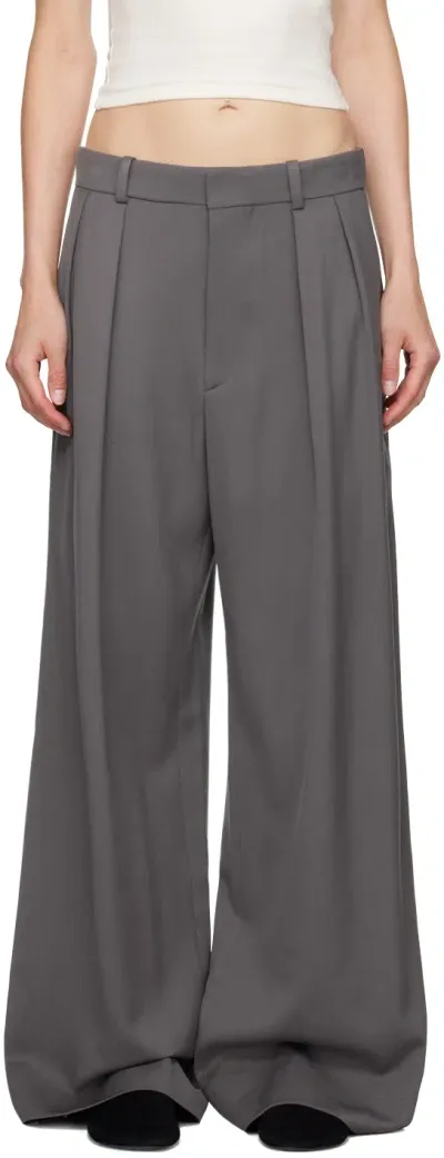 Wardrobe.nyc Gray Low Rise Trousers In Slate