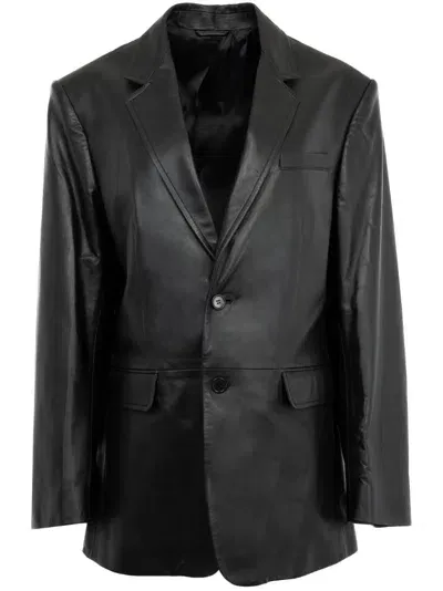 Wardrobe.nyc Leather Blazer In Black