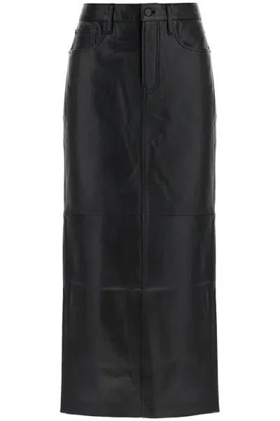 Wardrobe.nyc Leather Column Skirt For Women In Black