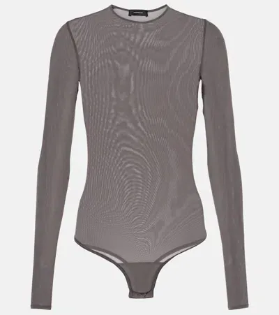 Wardrobe.nyc Mesh Bodysuit In Grey