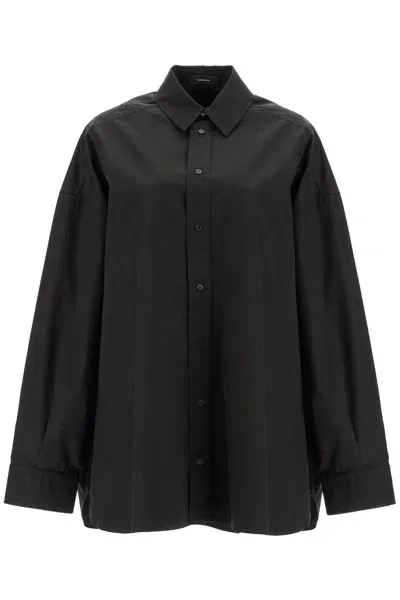 Wardrobe.nyc Mini Shirt Dress With Button Closure In Black