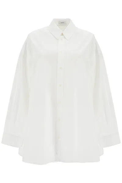 Wardrobe.nyc Mini Shirt Dress With Button Closure In White