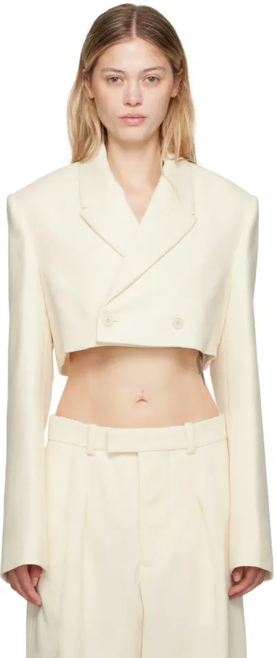 Wardrobe.nyc Off-white Cropped Blazer In Off White