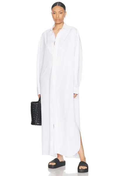 Wardrobe.nyc Oversized Cotton-poplin Maxi Shirt Dress In White