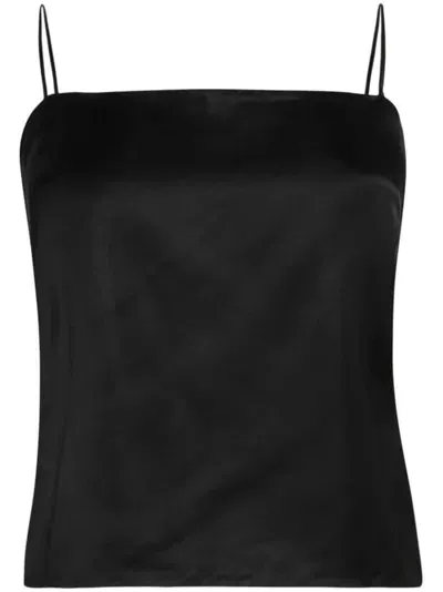 Wardrobe.nyc Sleeveless Satin Top In Black