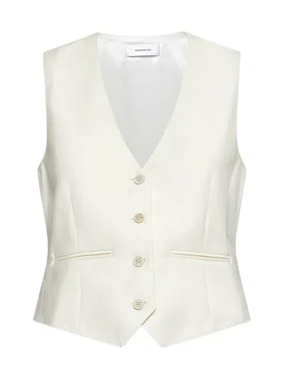 Wardrobe.nyc Cropped Wool Vest In Off,white