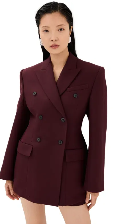 Wardrobe.nyc Wardrobe. Nyc Double Breasted Contour Blazer Oxblood