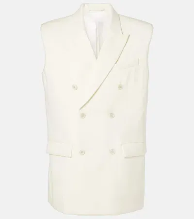 Wardrobe.nyc Double-breasted Wool Vest In White