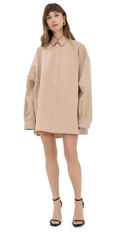 Wardrobe.nyc Wardrobe. Nyc Drill Mini Shirt Dress Khaki