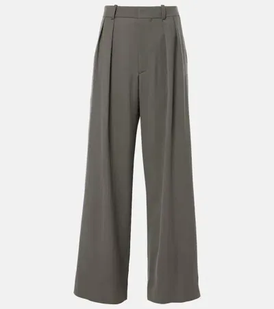 Wardrobe.nyc High-rise Wool Wide-leg Pants In Slate