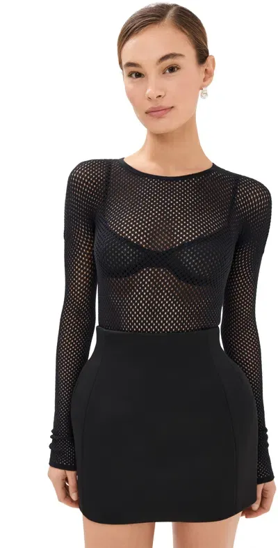 Wardrobe.nyc Wardrobe. Nyc Rhw Web Bodysuit Black