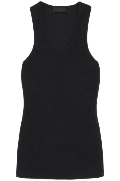 Wardrobe.nyc Ribbed Cotton Jersey Tank Top In Black