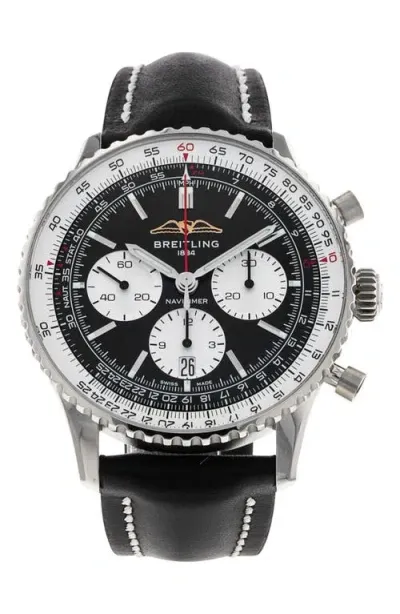 Watchfinder & Co. Breitling  Navitimer B01 Chronograph 43 Leather Strap Watch, 43mm In Black